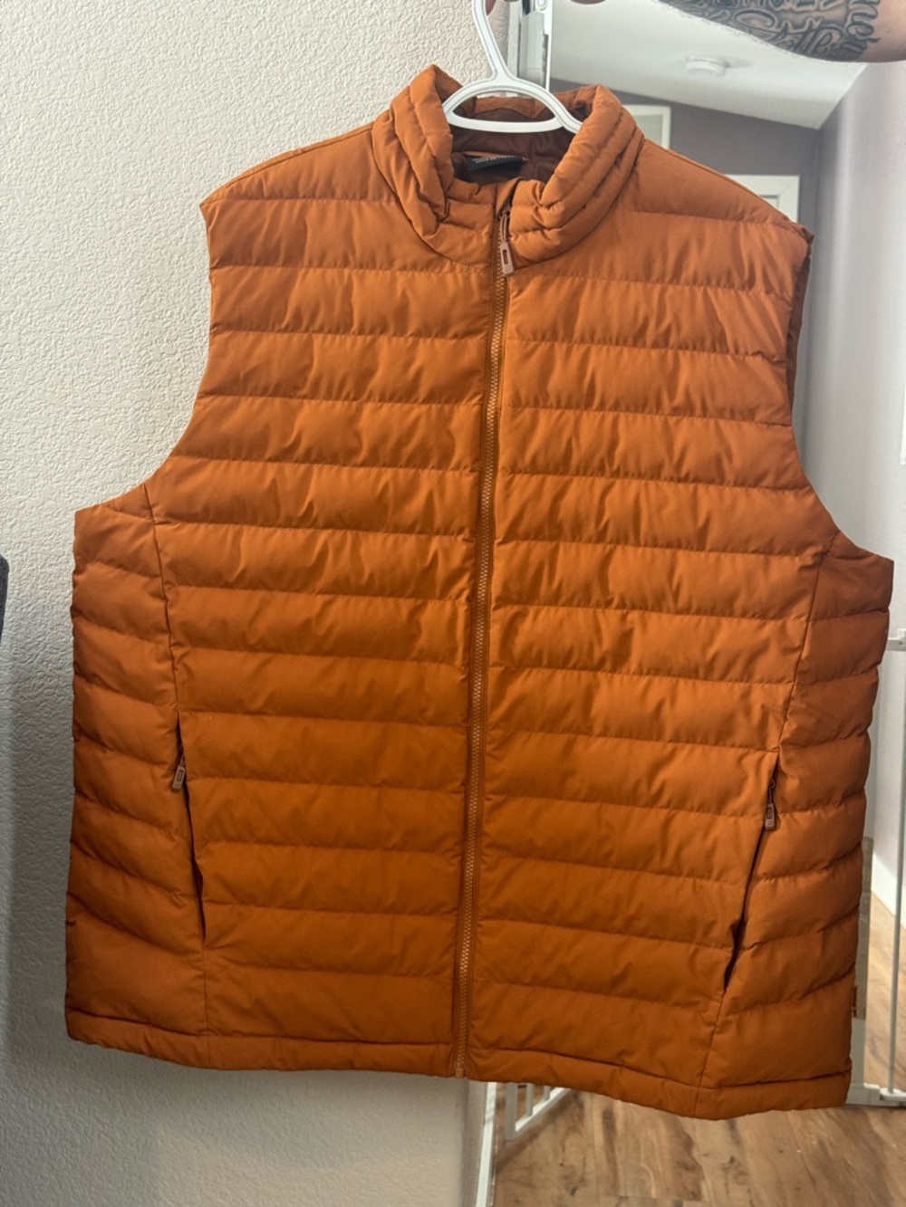 Men's Insulated Quilted Vest in Rust Orange
